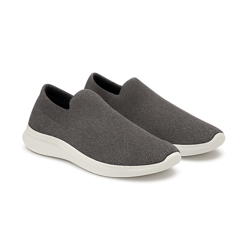 Charcoal Knit Slip-Ons - Shavien Shoes