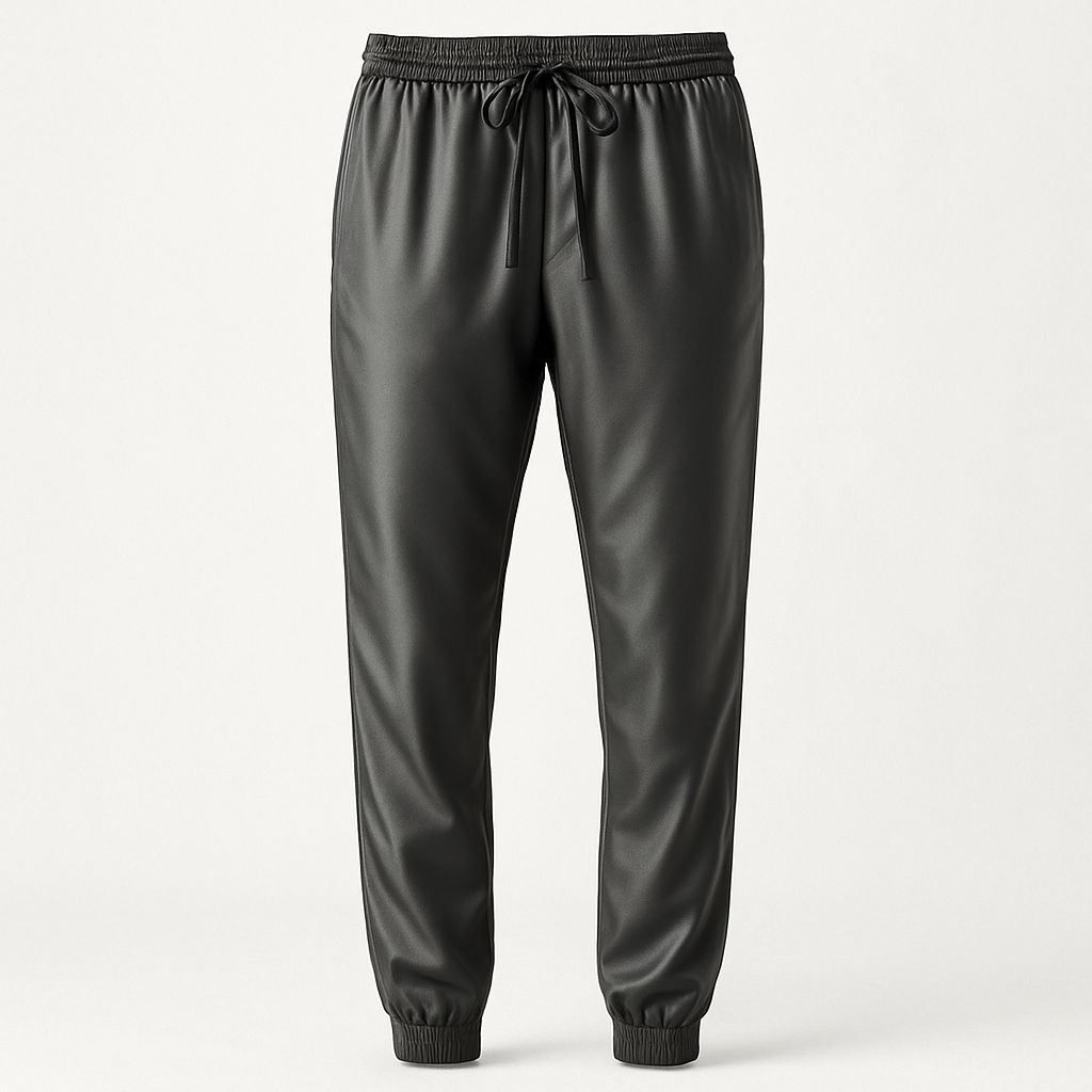 Charcoal Silk Joggers - Shavien Pants