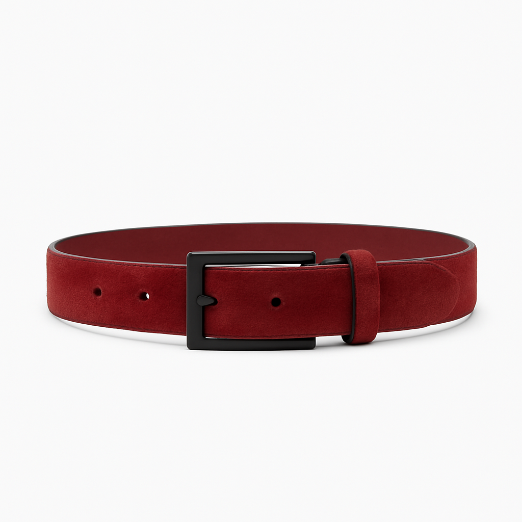 Crimson Suede Belt - Shavien Belts